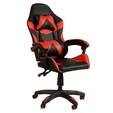 Cadeira Gamer Escritório Reclinável Giratória Assento Couro Preto/Vermelho - Telasul