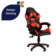Cadeira Gamer Escritório Reclinável Giratória Assento Couro Preto/Vermelho - Telasul