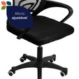 Cadeira Office Escritório Giratória com Altura Ajustável Preto - Telasul