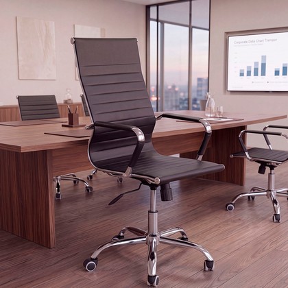Cadeira de Escritório Office Giratória Altura Ajustável Preto - Telasul