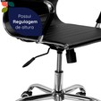 Cadeira de Escritório Office Giratória Altura Ajustável Preto - Telasul