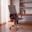 Cadeira de Escritório Home Office Giratória Altura Ajustável Marrom - Telasul