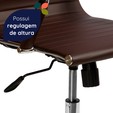 Cadeira de Escritório Home Office Giratória Altura Ajustável Marrom - Telasul