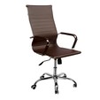 Cadeira de Escritório Home Office Giratória Altura Ajustável Marrom - Telasul