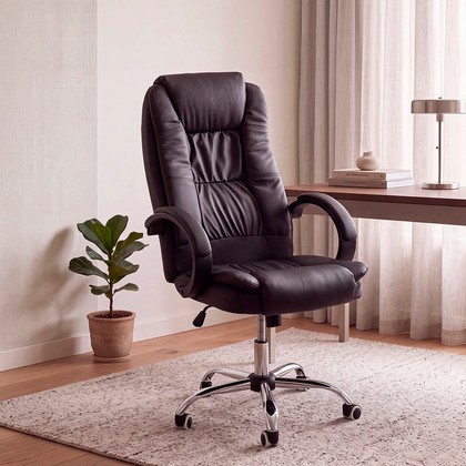 Cadeira de Escritório Home Office Giratória com Altura Ajustável Preto - Telasul