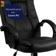 Cadeira de Escritório Home Office Giratória com Altura Ajustável Preto - Telasul