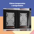 Paneleiro Duplo de Aço C/ Vidro Mirage New Branco/Preto - Telasul