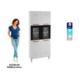 Paneleiro Duplo de Aço C/ Vidro Mirage New Branco/Preto - Telasul