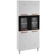 Paneleiro Duplo de Aço C/ Vidro Mirage New Branco/Preto - Telasul