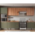 Cozinha Completa Sálvia 6 Peças C/ Armário e Balcão Freijó/Verde - Telasul