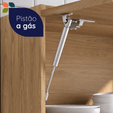Cozinha Duna para Forno e Micro com Cristaleira Dupla com Iluminação e Rodapé Jatobá/Arenas - Telasul