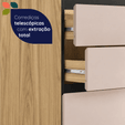 Cozinha Duna para Forno e Micro com Cristaleira Dupla com Iluminação e Rodapé Jatobá/Arenas - Telasul