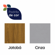 Cozinha Duna para  Micro com Cristaleira Dupla com Iluminação e Rodapé Jatobá/Cinza - Telasul