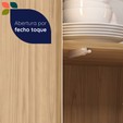 Cozinha Duna para Forno e Micro Aéreo com Vidro Cristaleira com Iluminação e Rodapé Jatobá/Marsala - Telasul