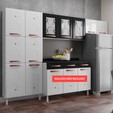 Cozinha de Aço Compacta Mirage New 3 Vidros 3 Peças Branco/Preto - Telasul