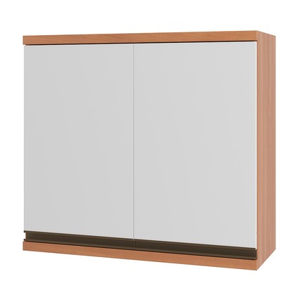 Armário Macadâmia 800mm 2 Portas Freijó/Branco - Telasul