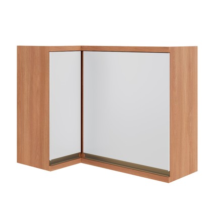 Armário Aéreo Cozinha Canto Macadâmia 2 Portas Freijó/Branco - Thela