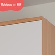 Armário Aéreo Cozinha Canto Macadâmia 2 Portas Freijó/Branco - Thela