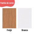 Armário Aéreo Cozinha Canto Macadâmia 2 Portas Freijó/Branco - Thela