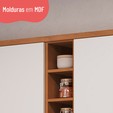 Armário Aéreo Cozinha Macadâmia 3 Prateleiras Freijó - Telasul