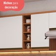 Armário Aéreo Cozinha Macadâmia 3 Prateleiras Freijó - Thela