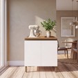 Balcão Macadâmia 800mm com Tampo 2 Portas Freijó/Branco - Telasul
