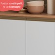 Balcão Macadâmia 800mm com Tampo 2 Portas Freijó/Branco - Telasul