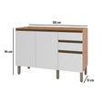 Balcão Gabinete Macadâmia 1200mm para Pia 2 Portas Freijó/Branco - Telasul