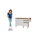 Balcão Gabinete Macadâmia 1200mm para Pia 2 Portas Freijó/Branco - Telasul