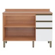 Balcão Macadâmia 1200mm 2 Portas 3 Gavetas Freijó/Branco - Telasul
