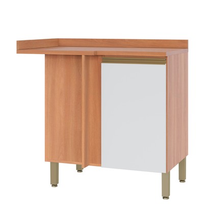 Balcão de Cozinha Macadâmia 1  Porta Freijó/Branco - Thela