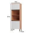 Paneleiro Torre Quente Macadâmia 70cm para Micro e Forno Freijó/Branco - Telasul