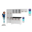 Cozinha Aço Completa Mirage New 3vidros C/Balcão Branco - Telasul