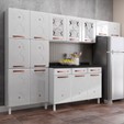 Cozinha Aço Completa Mirage New 3vidros C/Balcão Branco - Telasul