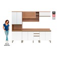 Cozinha Completa Macadâmia Armário e Balcão Freijó/Branco - Telasul