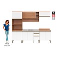 Cozinha Completa Macadâmia Torre Quente e Balcão P/ Pia Freijó/Branco - Telasul