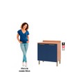 Balcão Sálvia 80cm com Tampo 2 Portas Freijó/Azul - Telasul