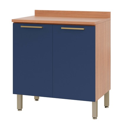 Balcão Sálvia 80cm com Tampo 2 Portas Freijó/Azul - Telasul