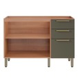Balcão Gabinete Sálvia 120cm para Pia 3 Gavetas Freijó/Verde - Telasul