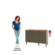 Balcão Gabinete Sálvia 120cm para Pia 3 Gavetas Freijó/Verde - Telasul