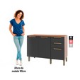 Balcão Gabinete Sálvia 120cm para Pia 3 Gavetas Freijó/Grafite - Telasul
