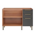 Balcão Gabinete Sálvia 120cm para Pia 3 Gavetas Freijó/Grafite - Telasul