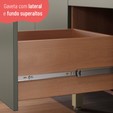 Balcão Gabinete Sálvia 120cm com Tampo 2 Portas 3 Gavetas Freijó/Verde - Telasul