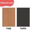 Balcão Gabinete Sálvia 120cm com Tampo 2 Portas 3 Gavetas Freijó/Grafite - Telasul
