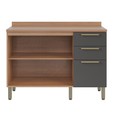 Balcão Gabinete Sálvia 120cm com Tampo 2 Portas 3 Gavetas Freijó/Grafite - Telasul