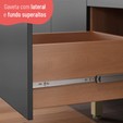 Balcão Gabinete Sálvia 120cm com Tampo 2 Portas 3 Gavetas Freijó/Grafite - Telasul