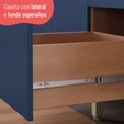 Balcão Gabinete Sálvia 120cm com Tampo 2 Portas 3 Gavetas Freijó/Azul - Telasul