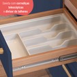 Balcão Gabinete Sálvia 120cm com Tampo 2 Portas 3 Gavetas Freijó/Azul - Telasul