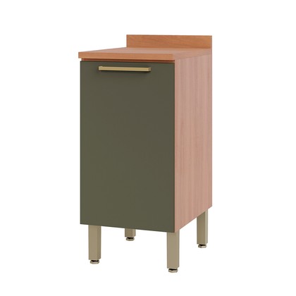 Balcão de Cozinha com Tampo Sálvia 1 Porta Freijó/Verde - Thela