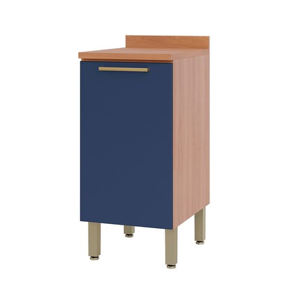 Balcão de Cozinha com Tampo Sálvia 1 Porta Freijó/Azul - Thela